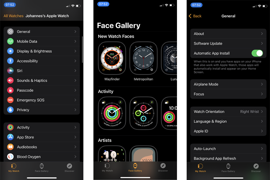 Приложение Watch App на iPhone. 